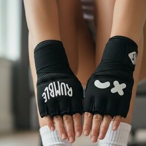 Rumble Boxing Gloves Fingerless Wraps Hook Loop Closure